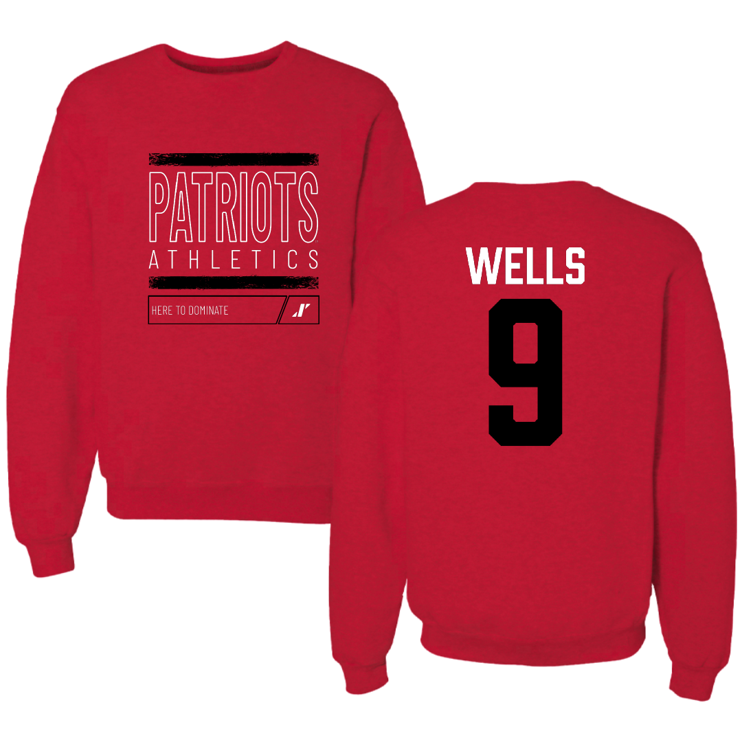 Dallas Baptist University Volleyball Red Dominate Crewneck - #9 Karly Wells