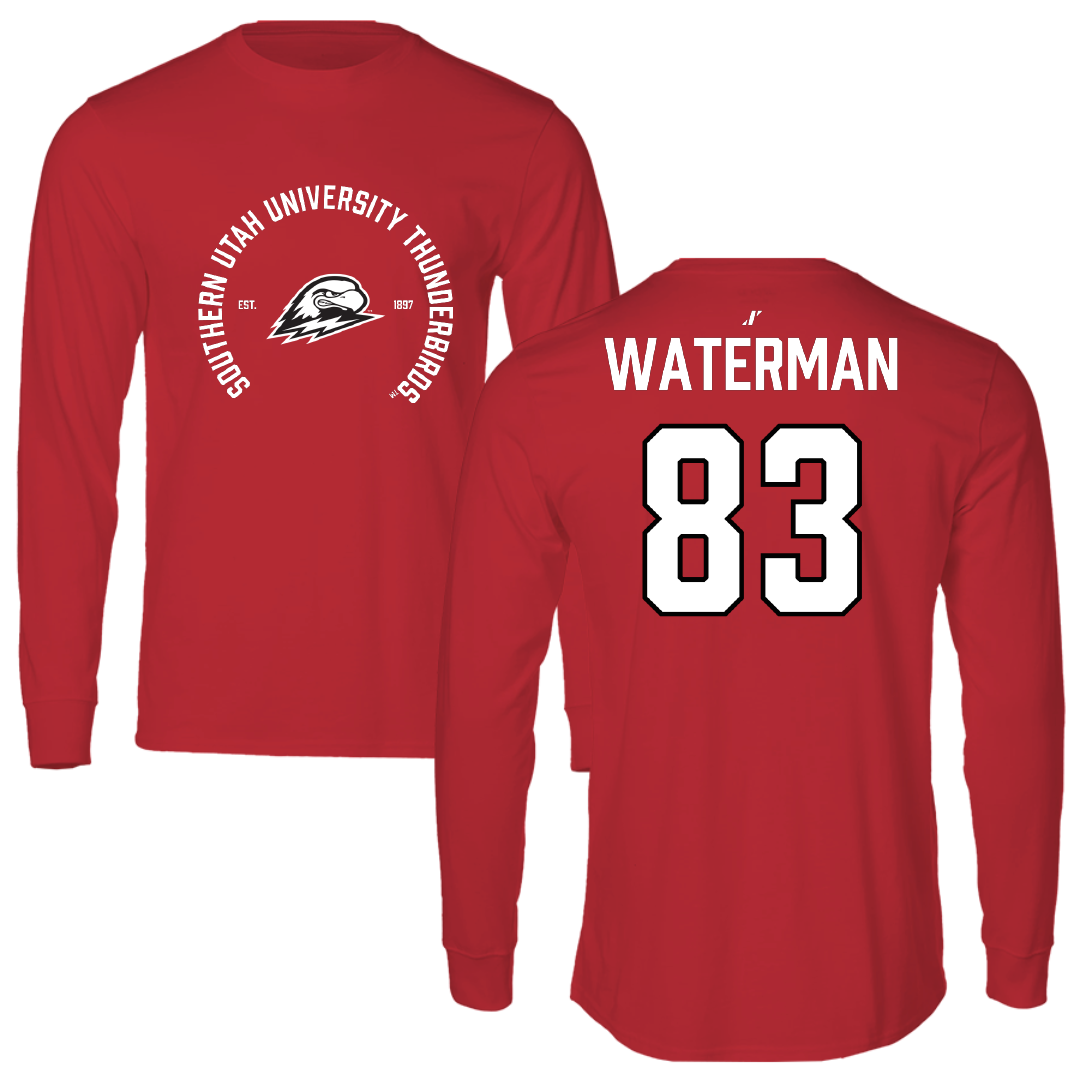 Southern Utah University Football Red General Performance Long Sleeve - #83 Bryson Waterman