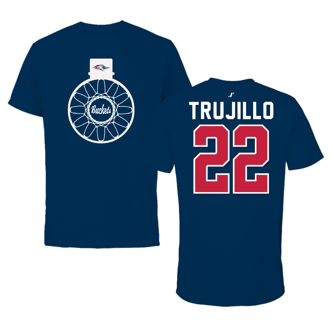 Metropolitan State University of Denver Basketball Navy Buckets Performance Tee - #22 Lex Trujillo