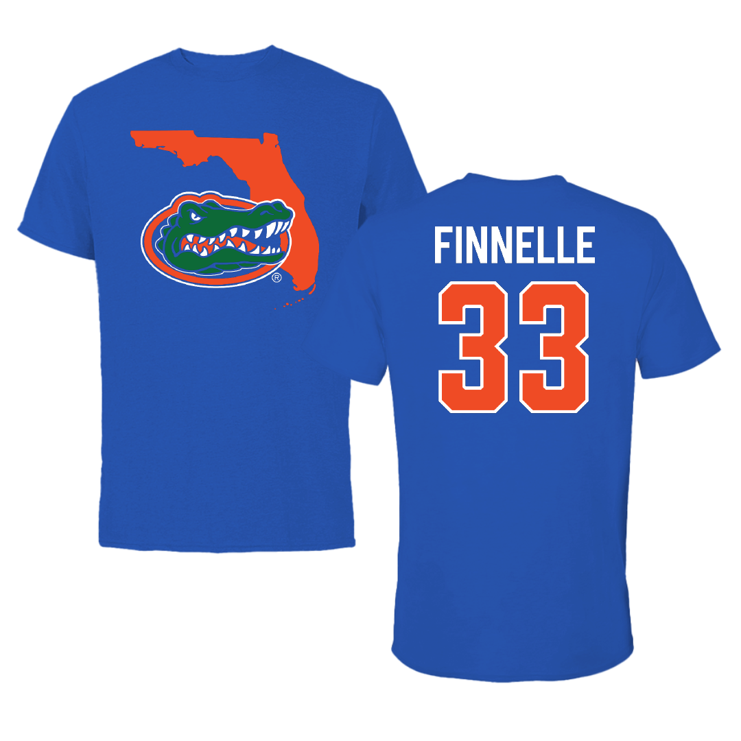 University of Florida Lacrosse Blue State Tee - #33 Elyse Finnelle