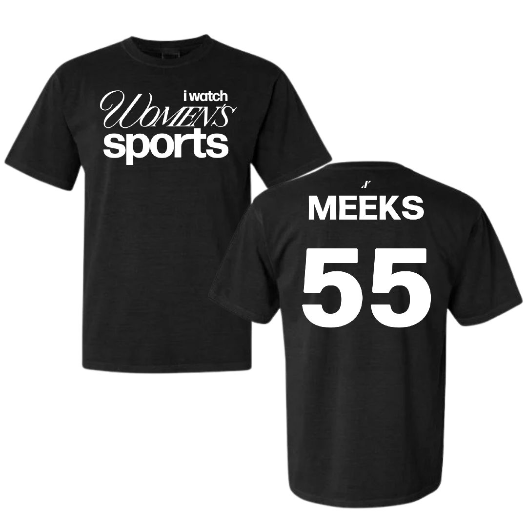Illinois State University Softball Black WHM Comfort Colors Tee - #55 Hannah Meeks