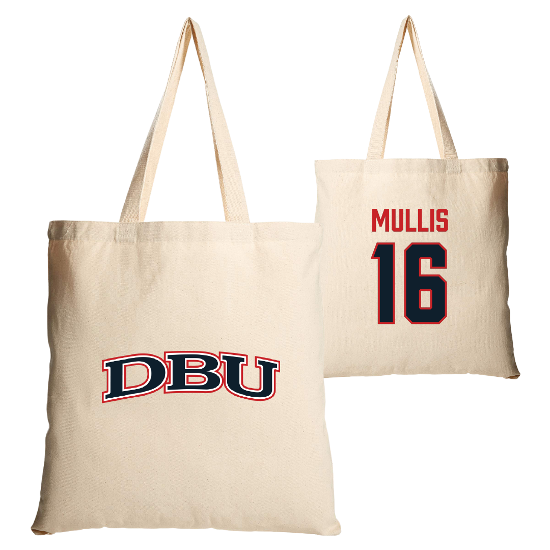 Dallas Baptist University Soccer Tan Canvas Tote Bag - #16 Kathryn Mullis