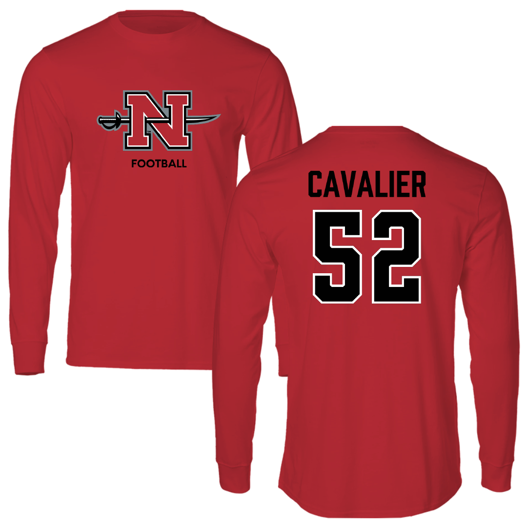 Nicholls State University Football Red Mascot Long Sleeve - #52 Andrew Cavalier