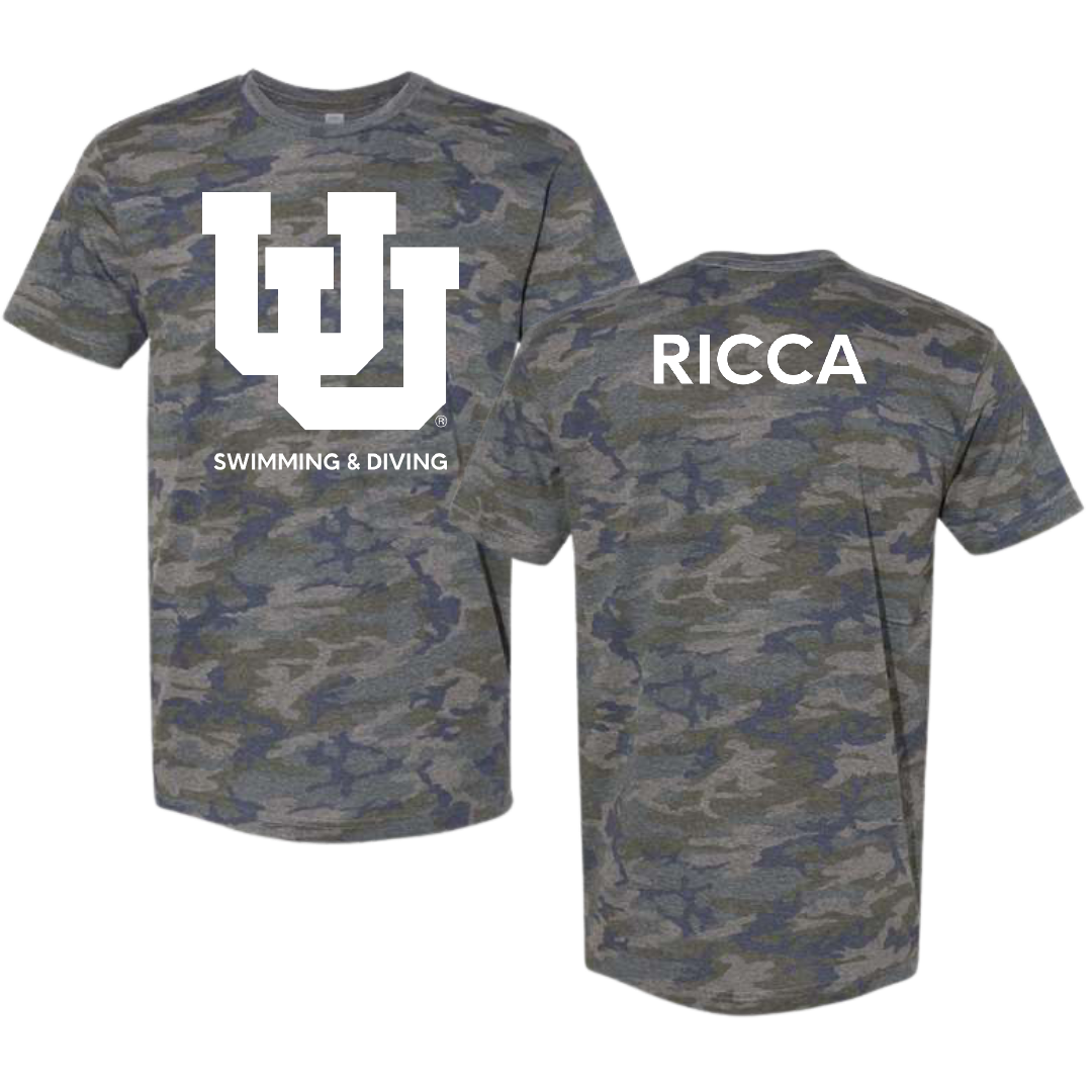 University of Utah Swimming & Diving Vintage Camo Tee - Chance Ricca