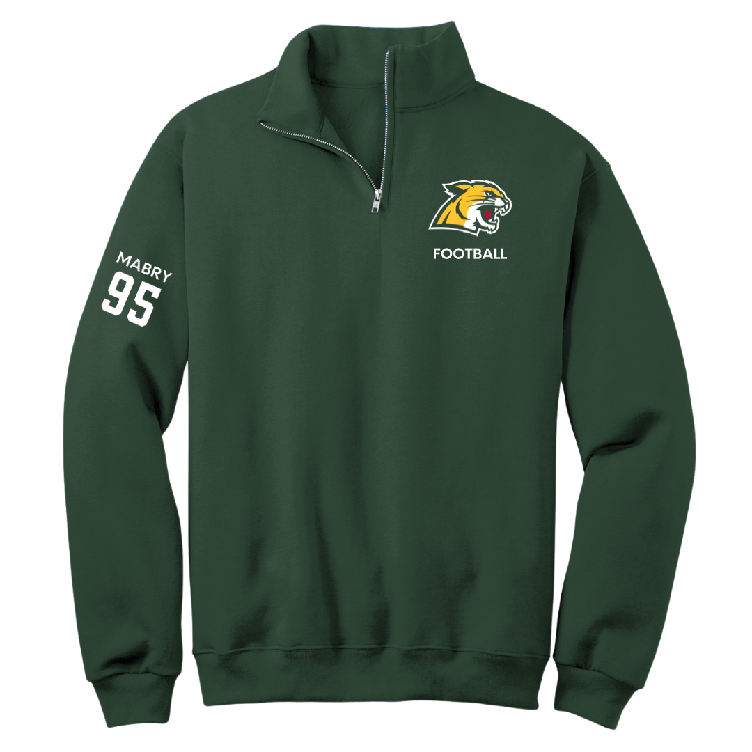 Northern Michigan University Football Forest Green Quarter-Zip - #95 Jhermari Mabry