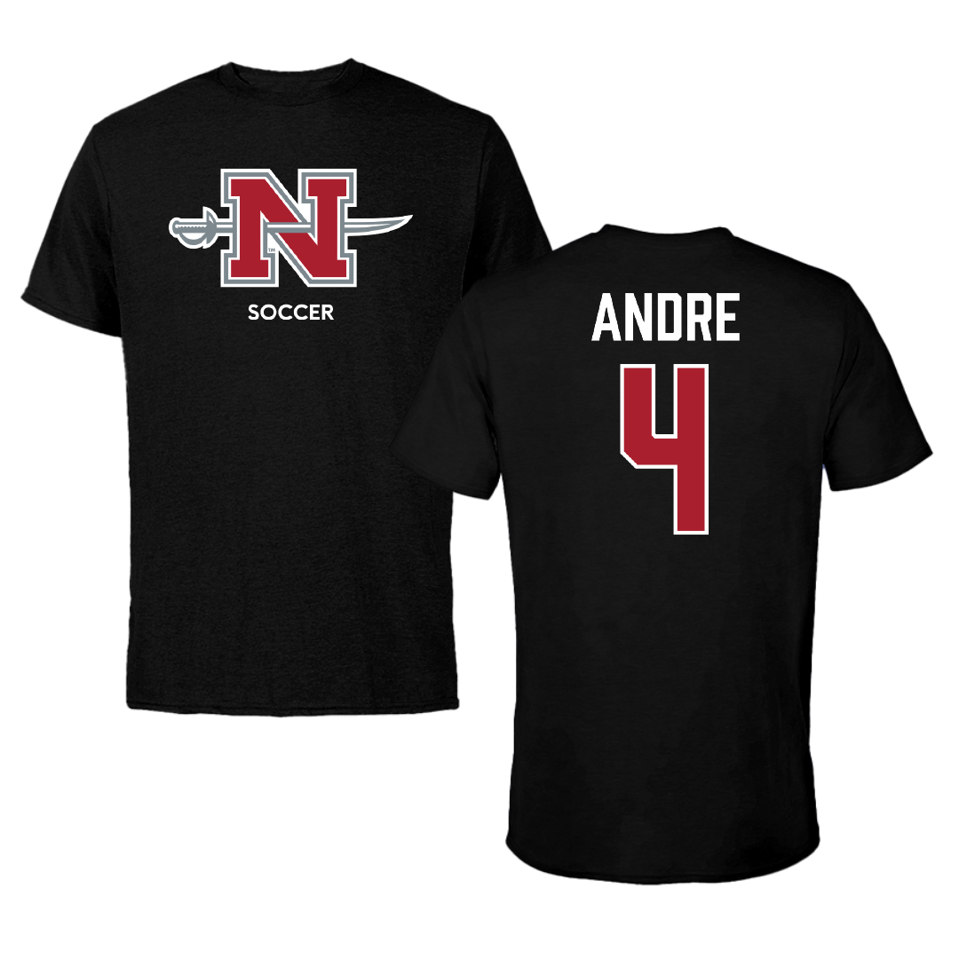 Nicholls State University Soccer (W) Black Mascot Tee - #4 Lauren Andre
