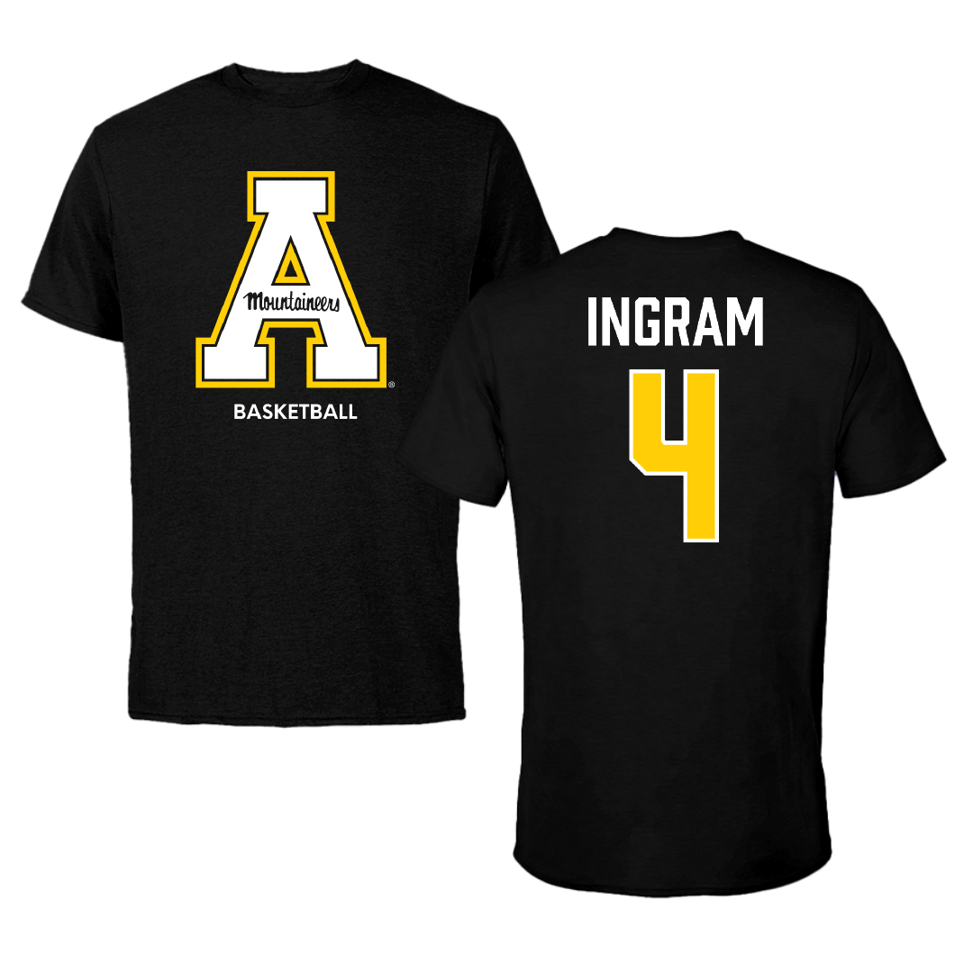 Appalachian State University Basketball (W) Black Performance Tee - #4 J'Mani Ingram
