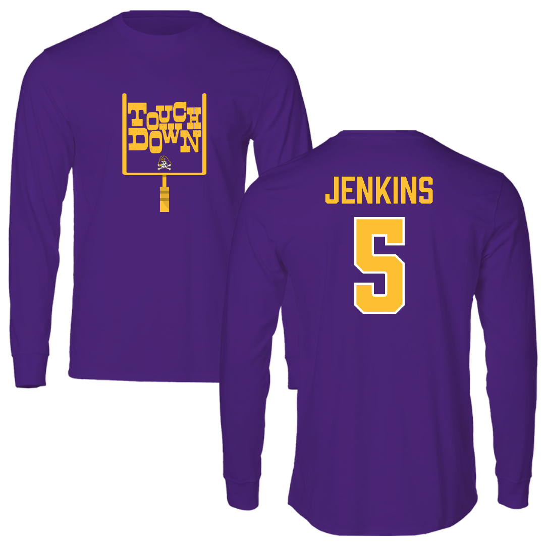 East Carolina University Football Purple Touchdown Performance Long Sleeve - #5 Parker Jenkins