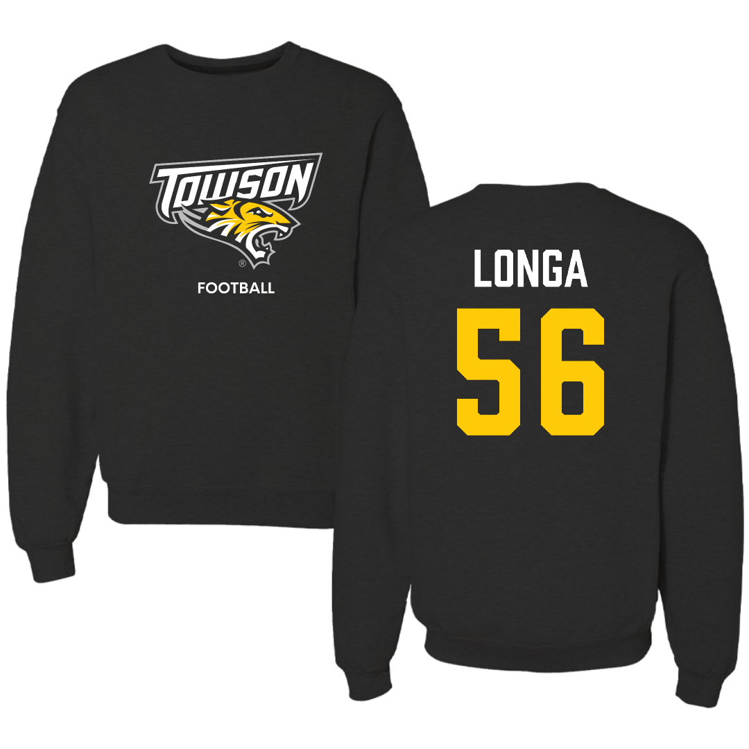 Towson University Football Black Crewneck - #56 Matthieu Longa