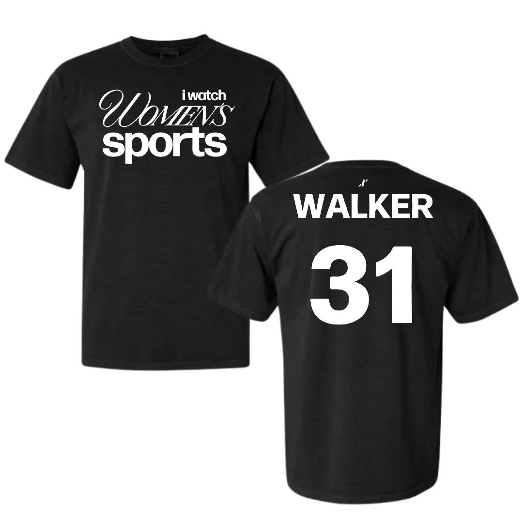 Eastern Washington University Soccer Black WHM Comfort Colors Tee - #31 Delani Walker