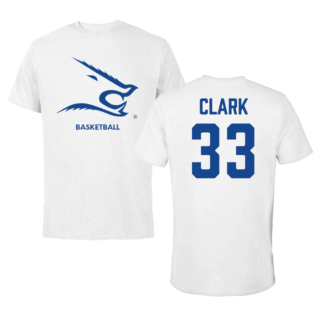 Texas A&M University-Kingsville Basketball (M) White Performance Tee - #33 Jason Clark