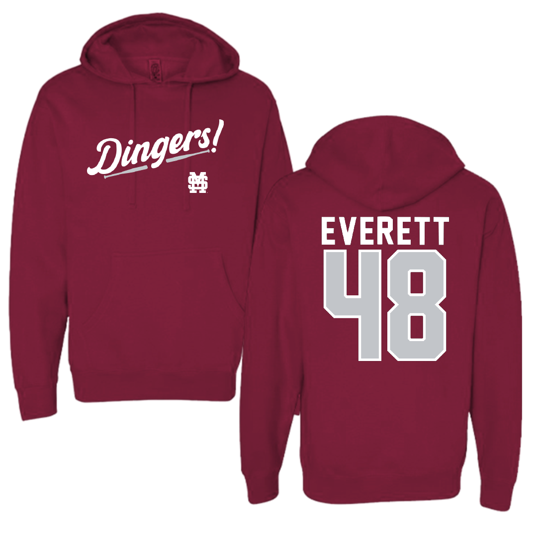 Mississippi State University Softball Maroon Dingers Hoodie - #48 Delainey Everett