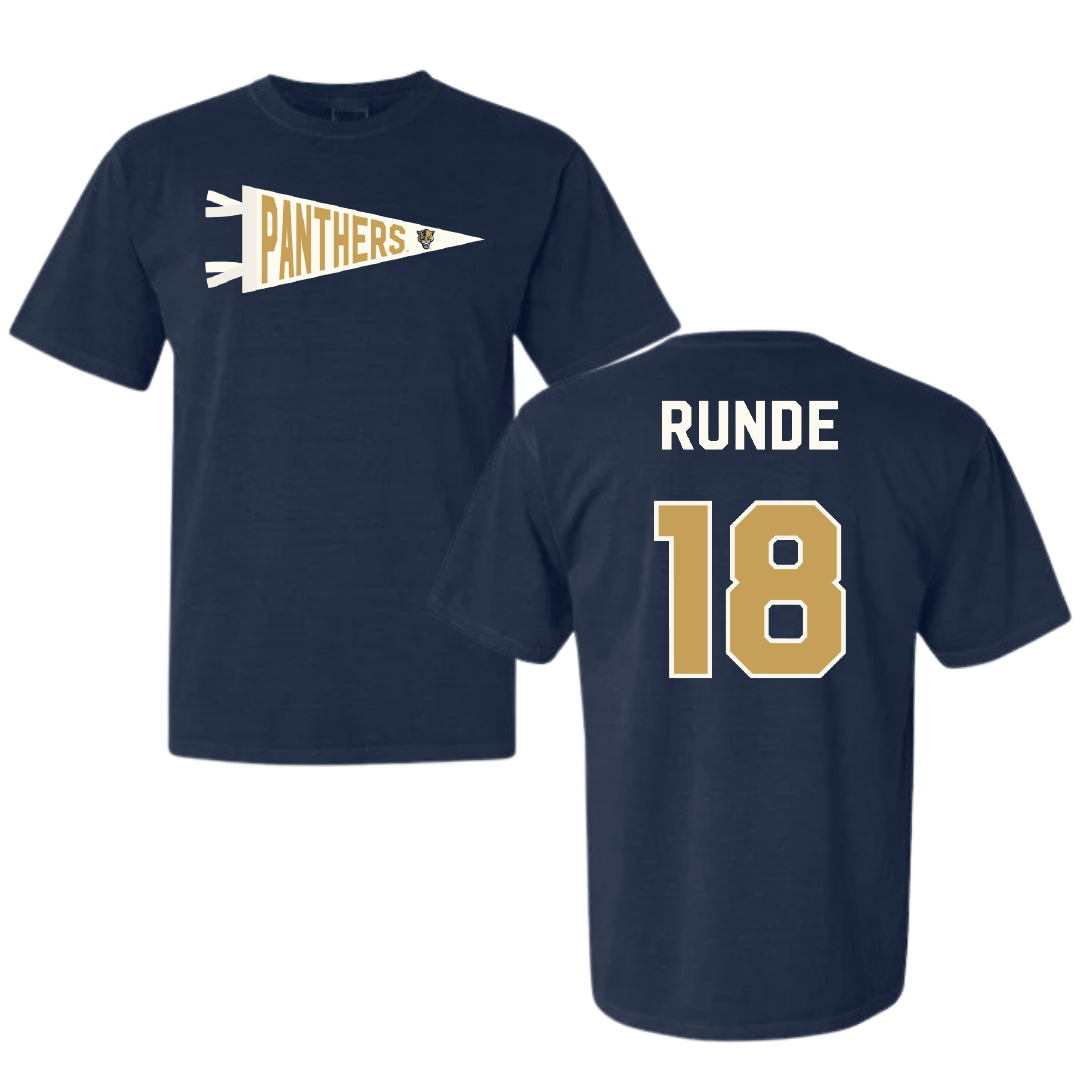 Florida International University Baseball Navy Pennant Comfort Colors Tee - #18 Logan Runde
