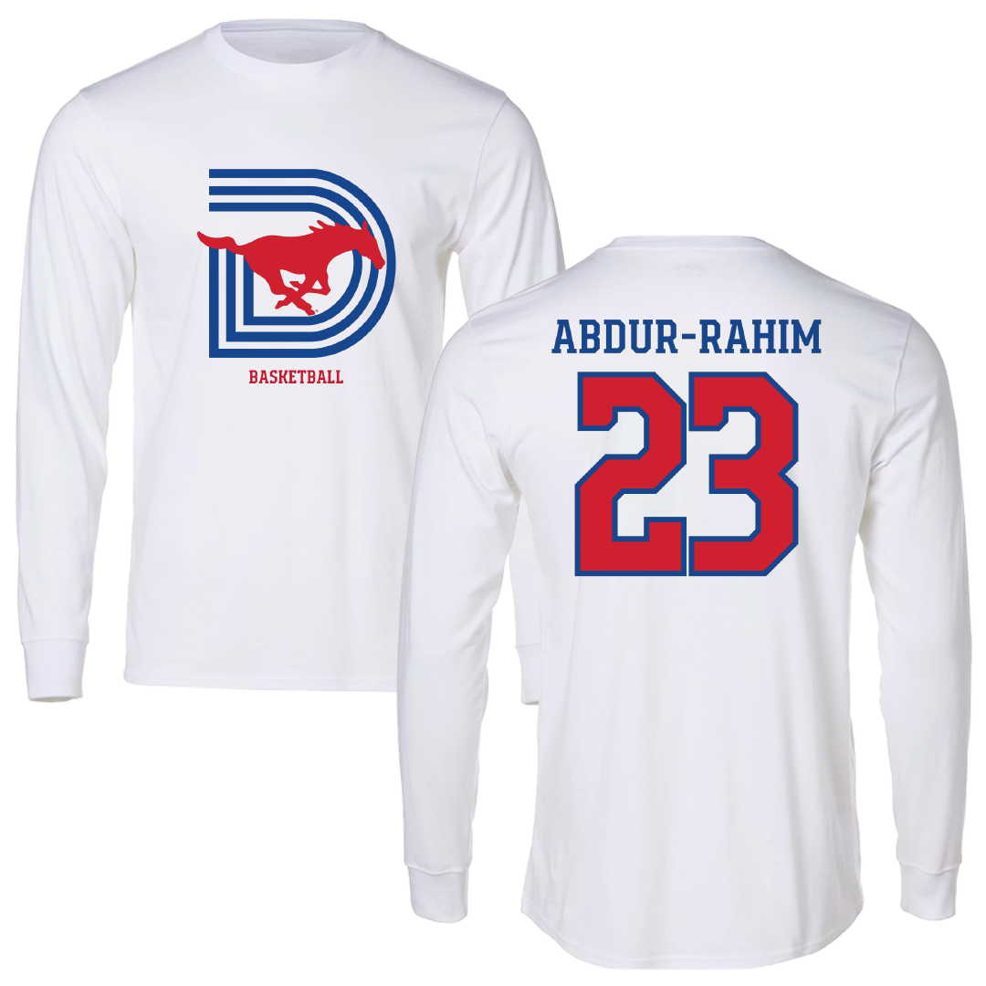 Southern Methodist University Basketball (W) White Long Sleeve - #23 Amirah Abdur-Rahim