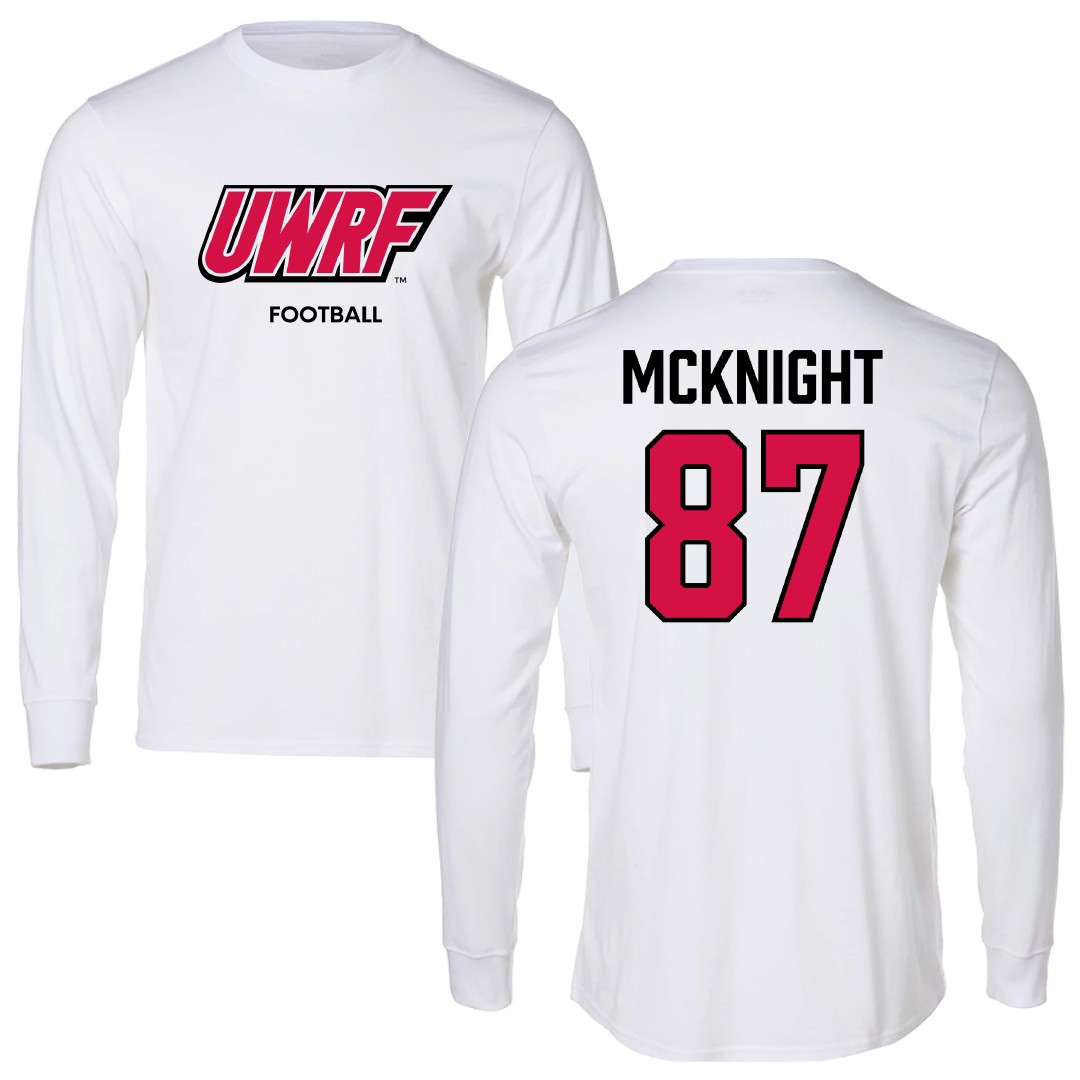 University of Wisconsin-River Falls Football White Performance Long Sleeve - #87 Brody McKnight
