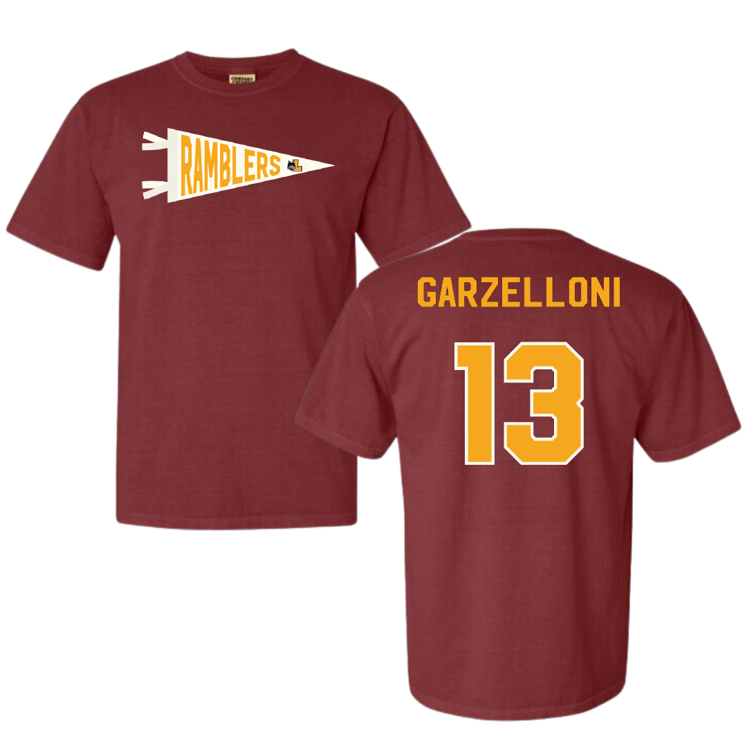 Loyola University-Chicago Soccer Maroon Pennant Comfort Colors Tee - #13 Luca Garzelloni