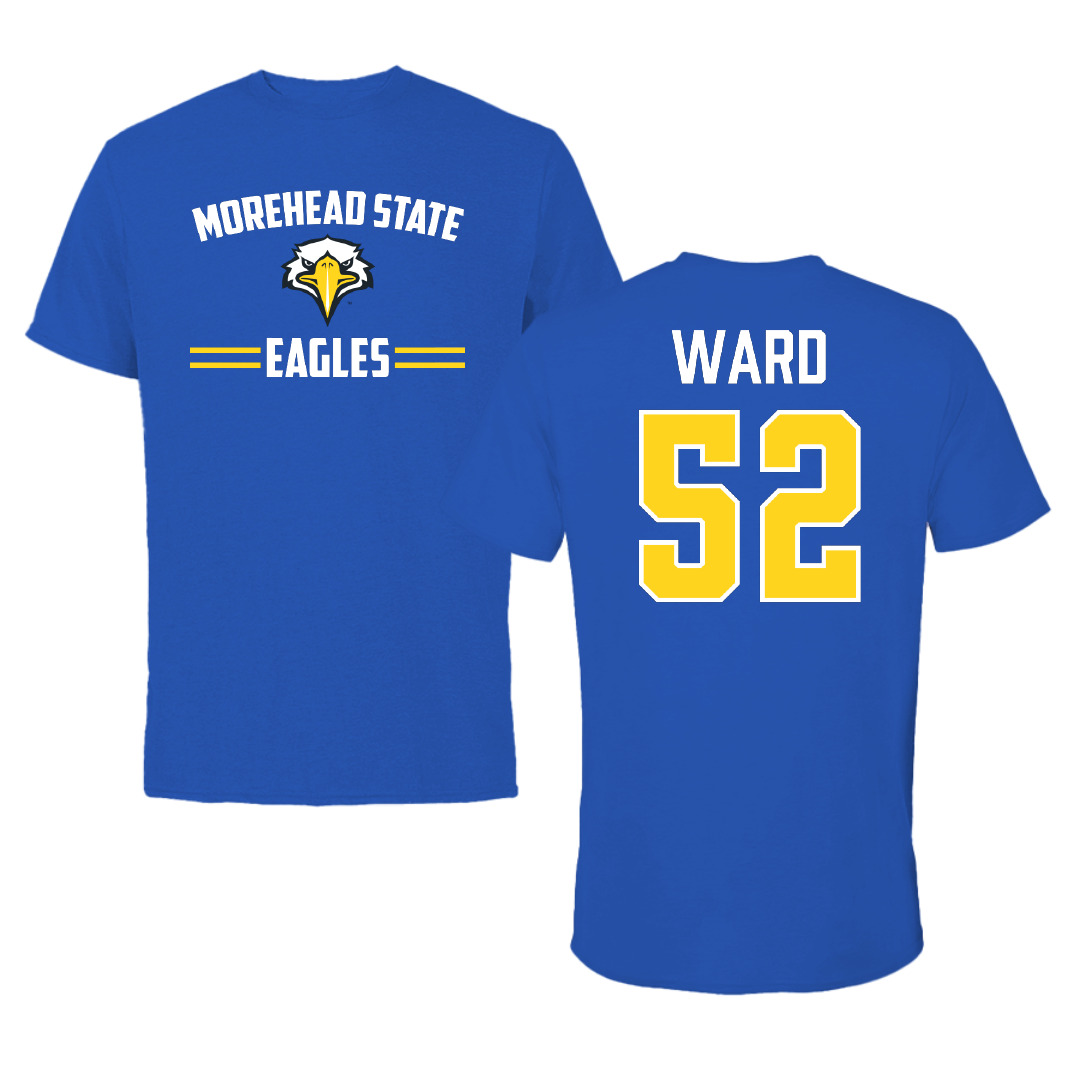 Morehead State University Football Blue General Performance Tee - #52 Frank Ward