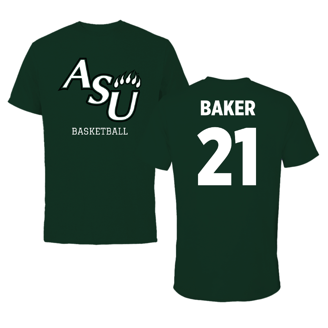 Adams State University Basketball (M) Forest Green Tee - #21 Dillan Baker