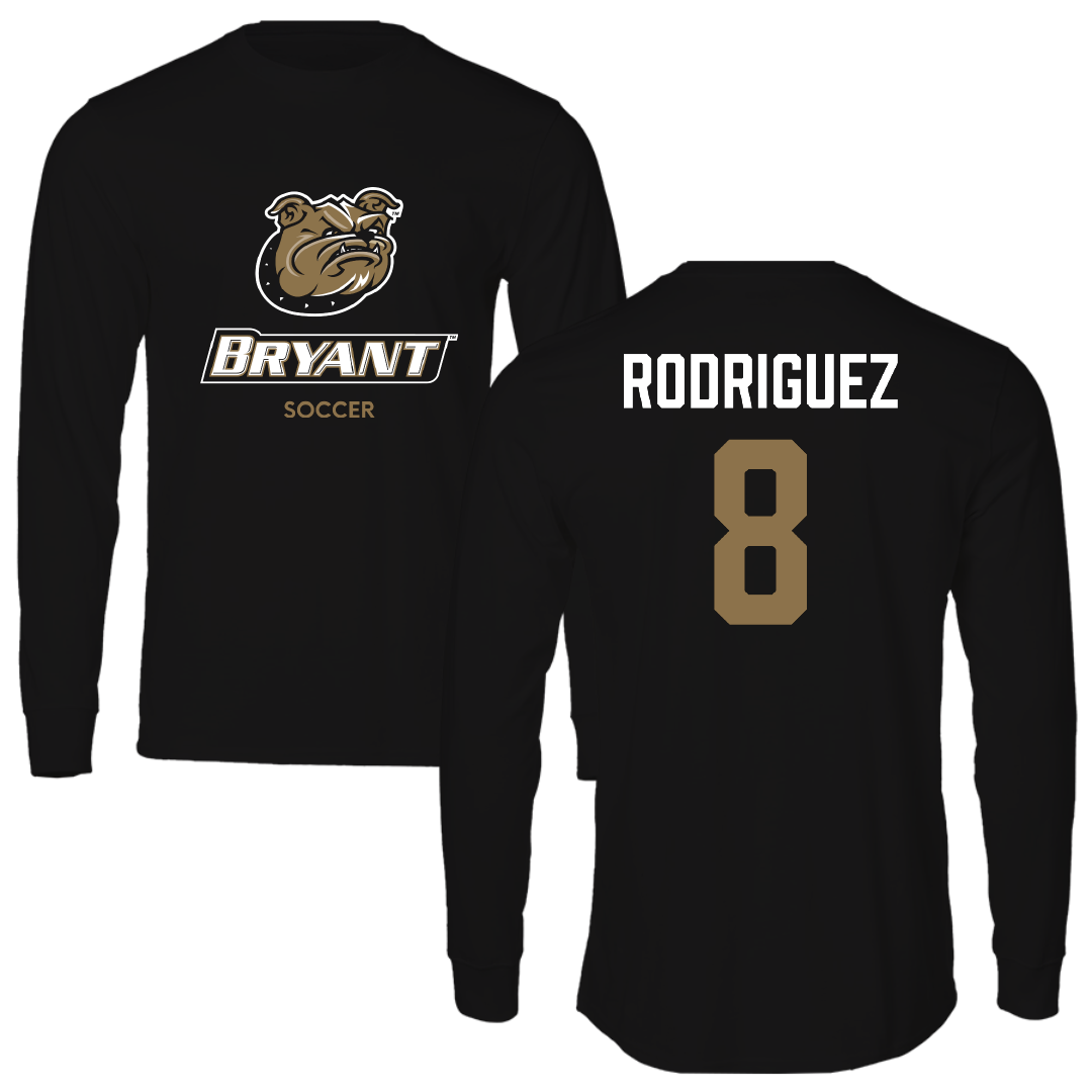 Bryant University Soccer (M) Black Performance Long Sleeve - #8 Diego Rodriguez