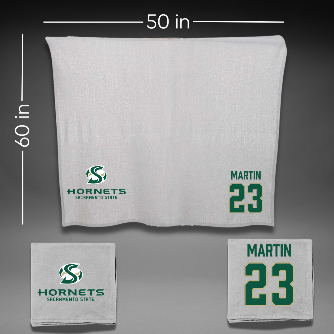 Sacramento State University Basketball (W) Gray Blanket - #23 Jaydia Martin