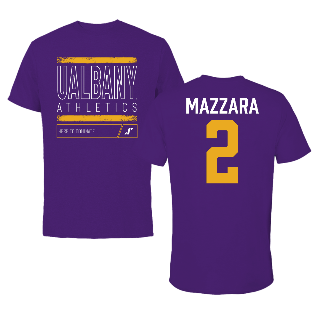 University at Albany Baseball Purple Dominate Tee - #2 Victor Mazzara