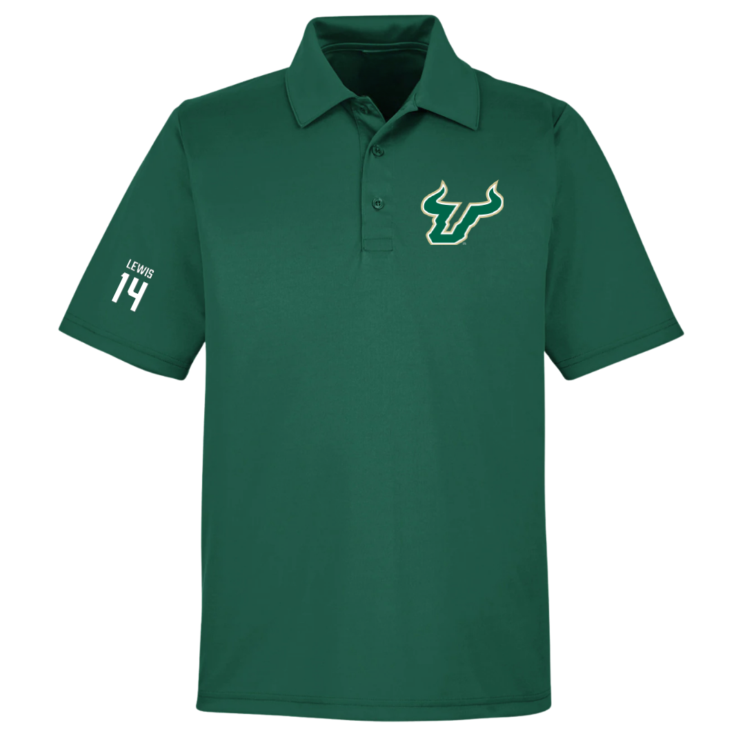 University of South Florida Volleyball (W) Forest Green Polo - #14 Lauren Lewis