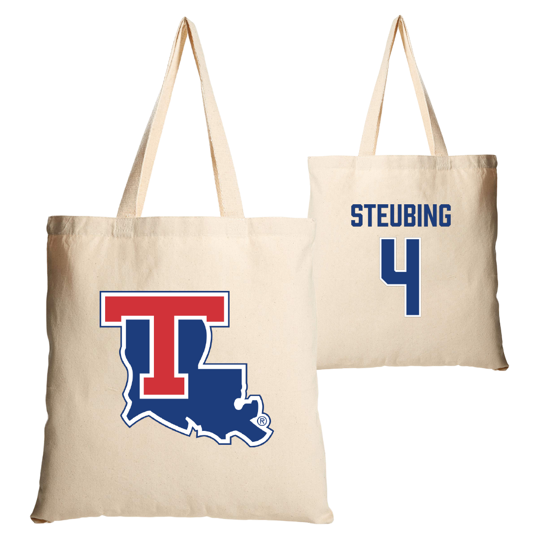 Louisiana Tech University Volleyball Tan Canvas Tote Bag - #4 Riley Steubing