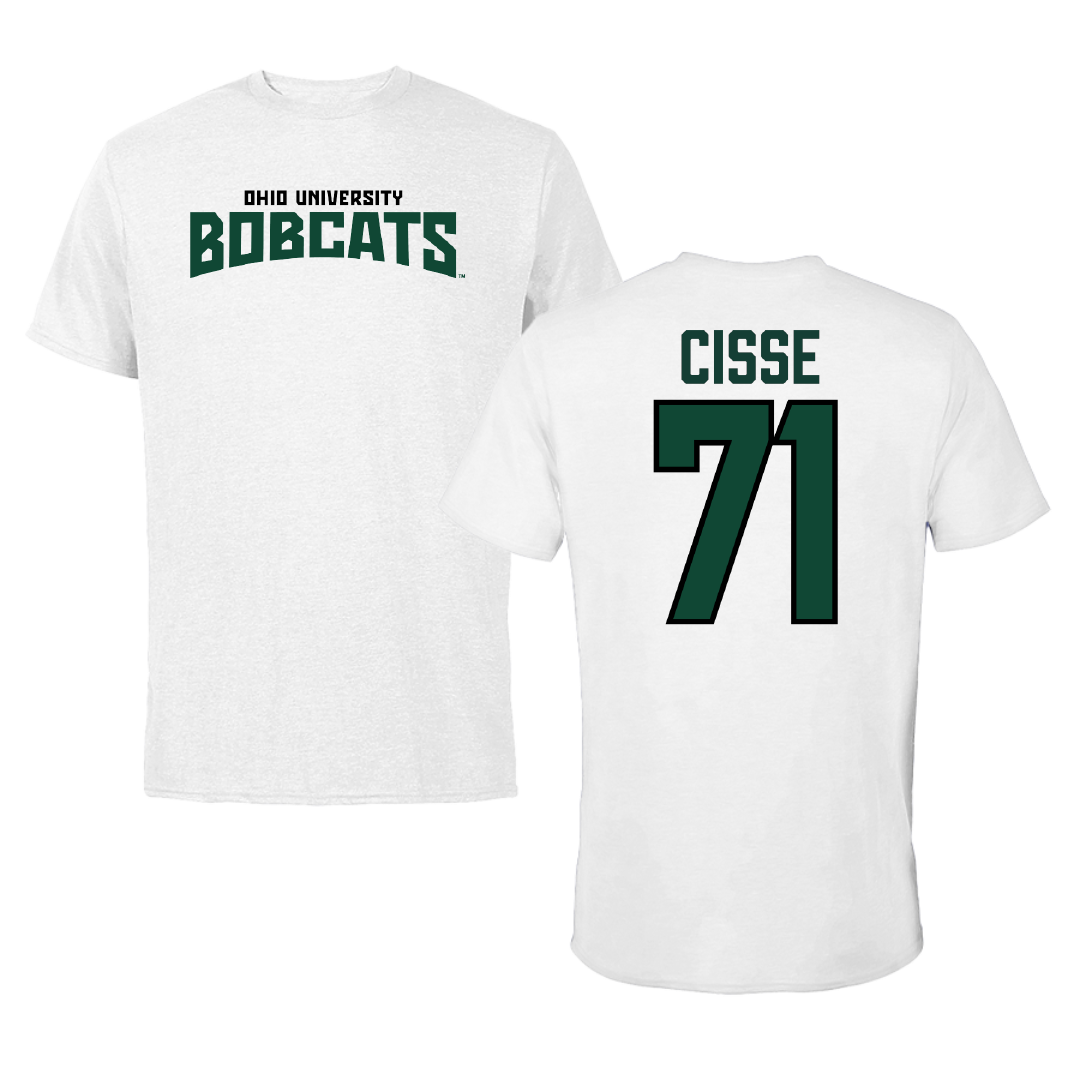 Ohio University Football White Classic Tee - #71 Tigana Cisse