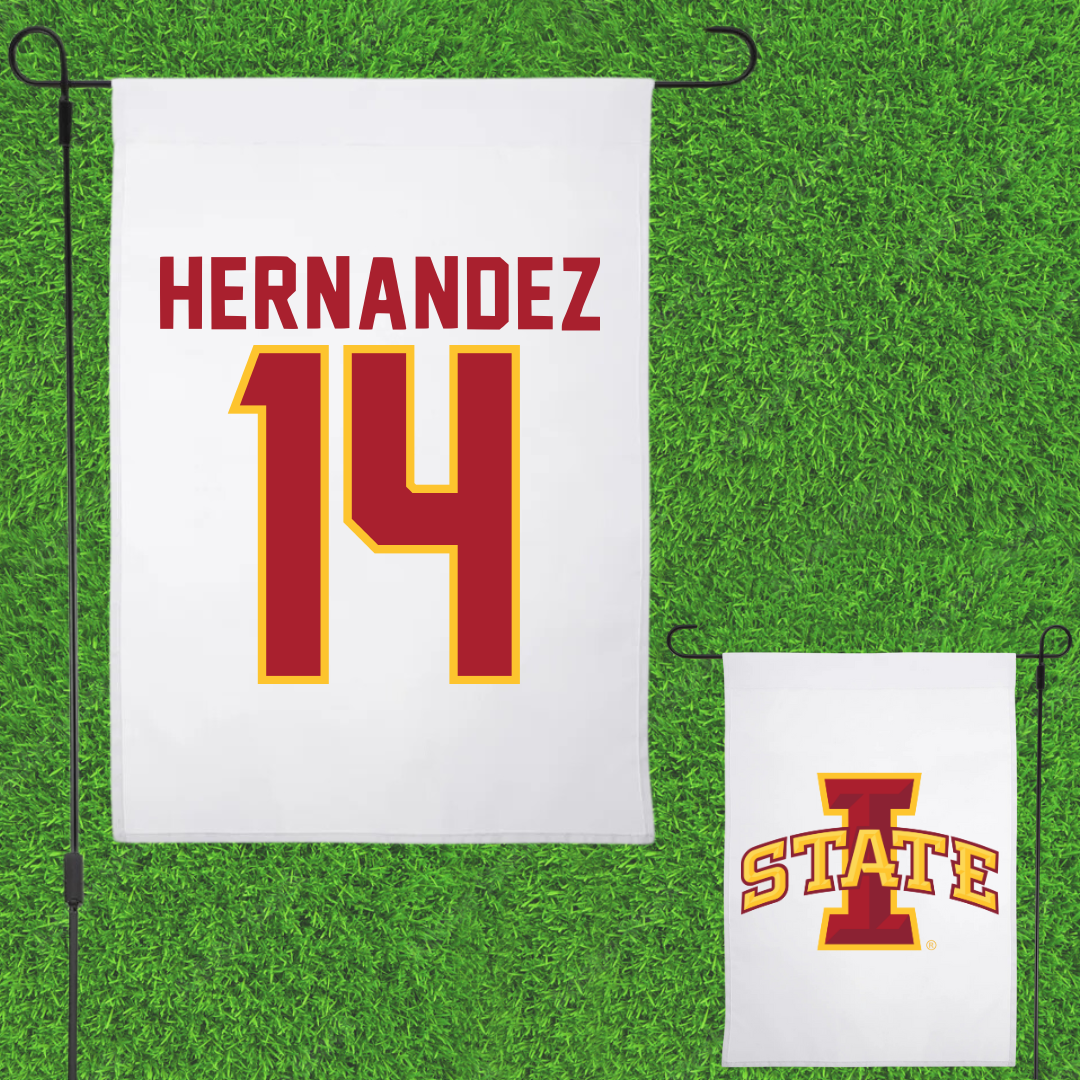 Iowa State University Soccer White Garden Flag - #14 Lauren Hernandez