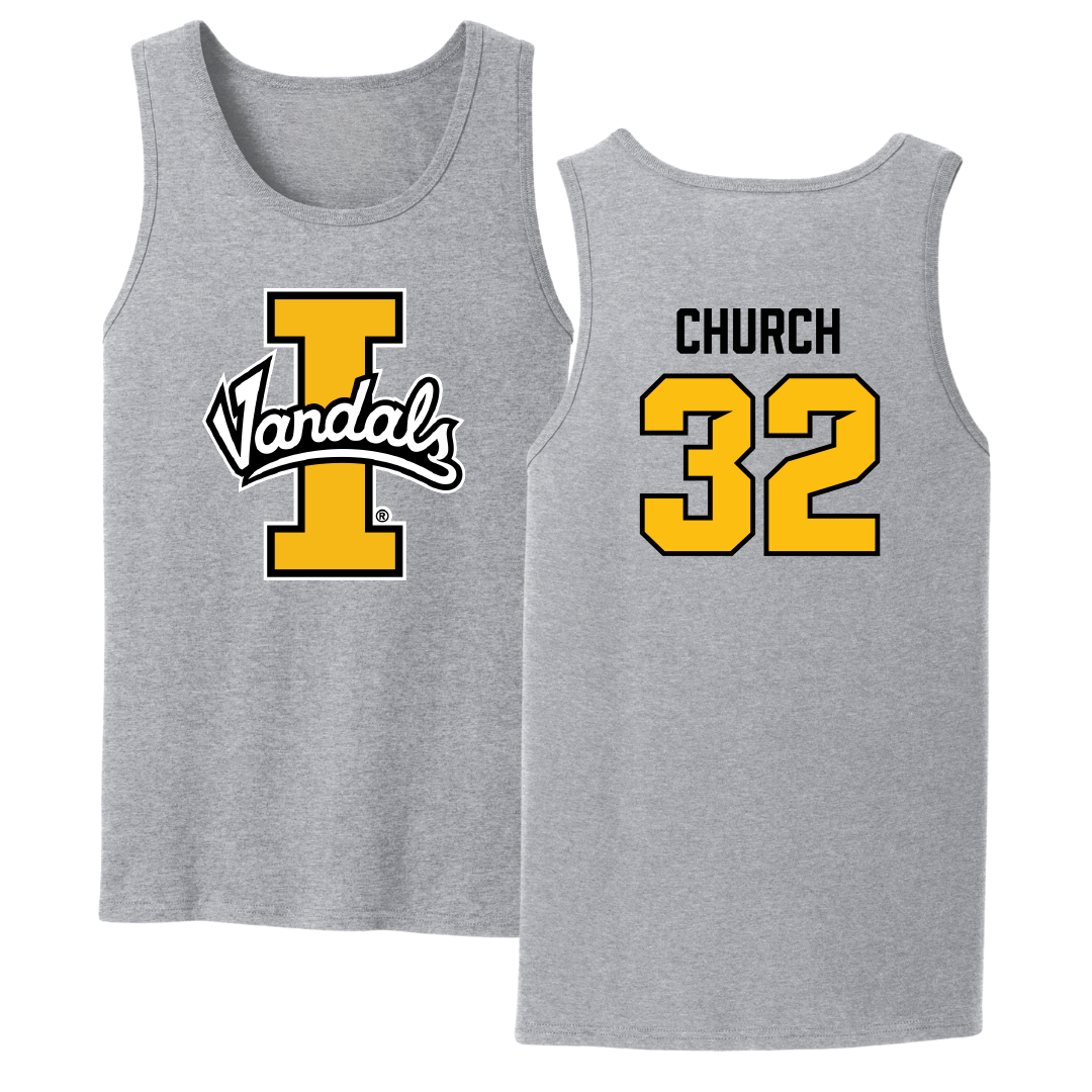 University of Idaho Basketball Sport Gray Tank Top - #32 Cooper Church