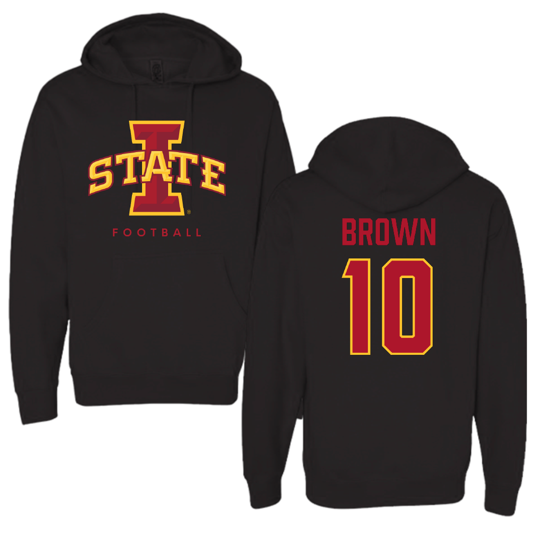 Iowa State University Football Black Hoodie - #10 Carson Brown