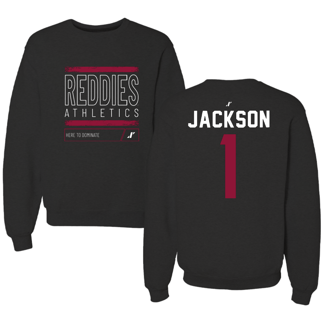 Henderson State University Football Black Dominate Crewneck - #1 Timieone Jackson
