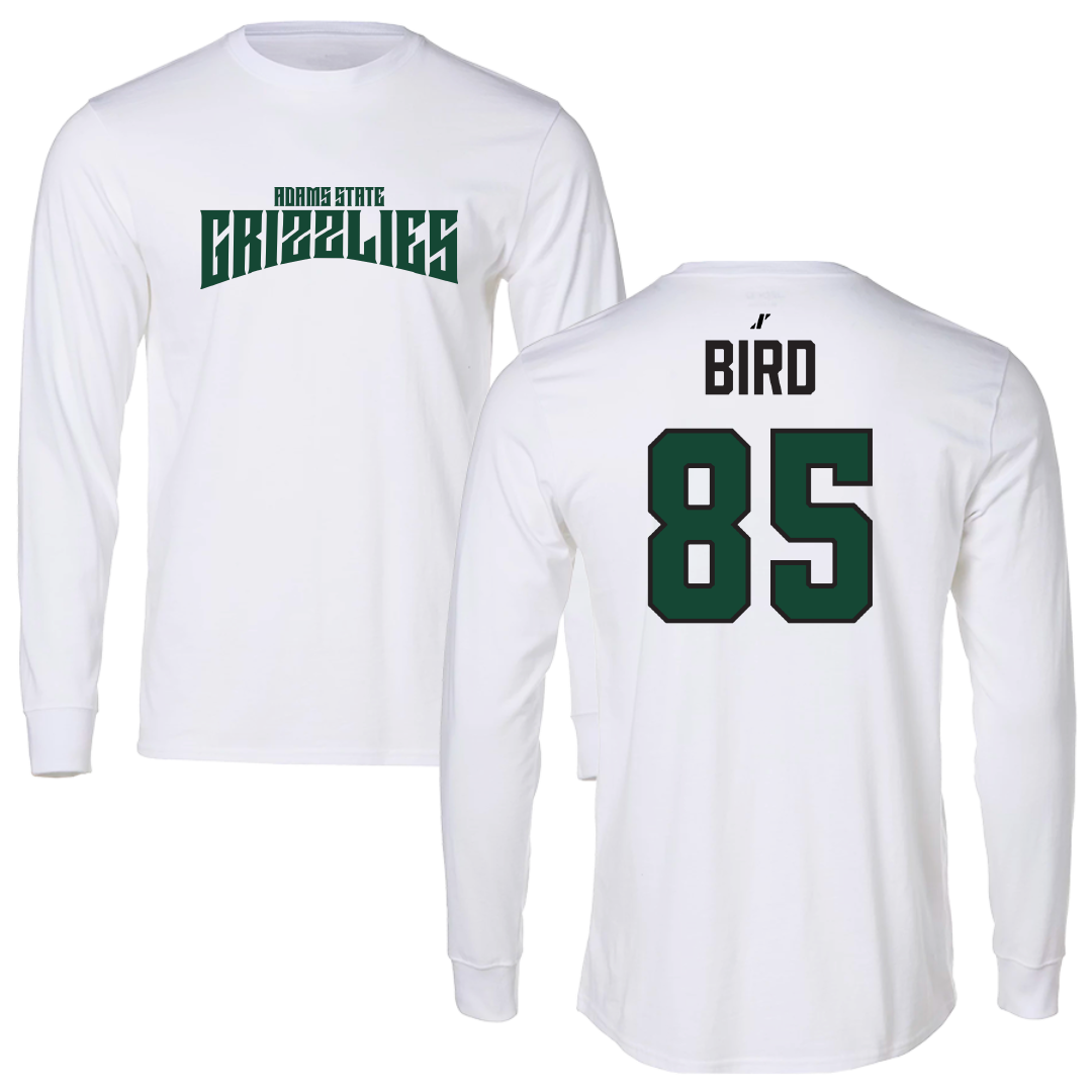 Adams State University Football White Classic Performance Long Sleeve - #85 Ethan Bird