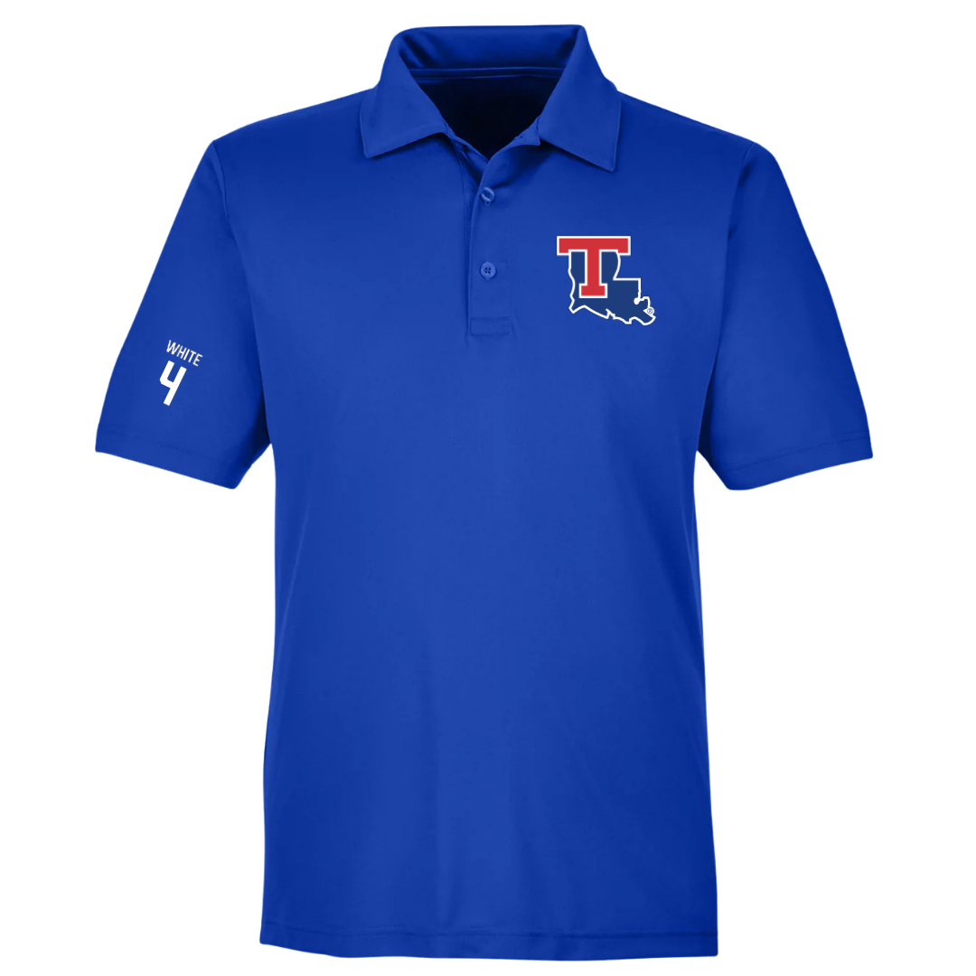 Louisiana Tech University Soccer (W) Blue Polo - #4 Ella White