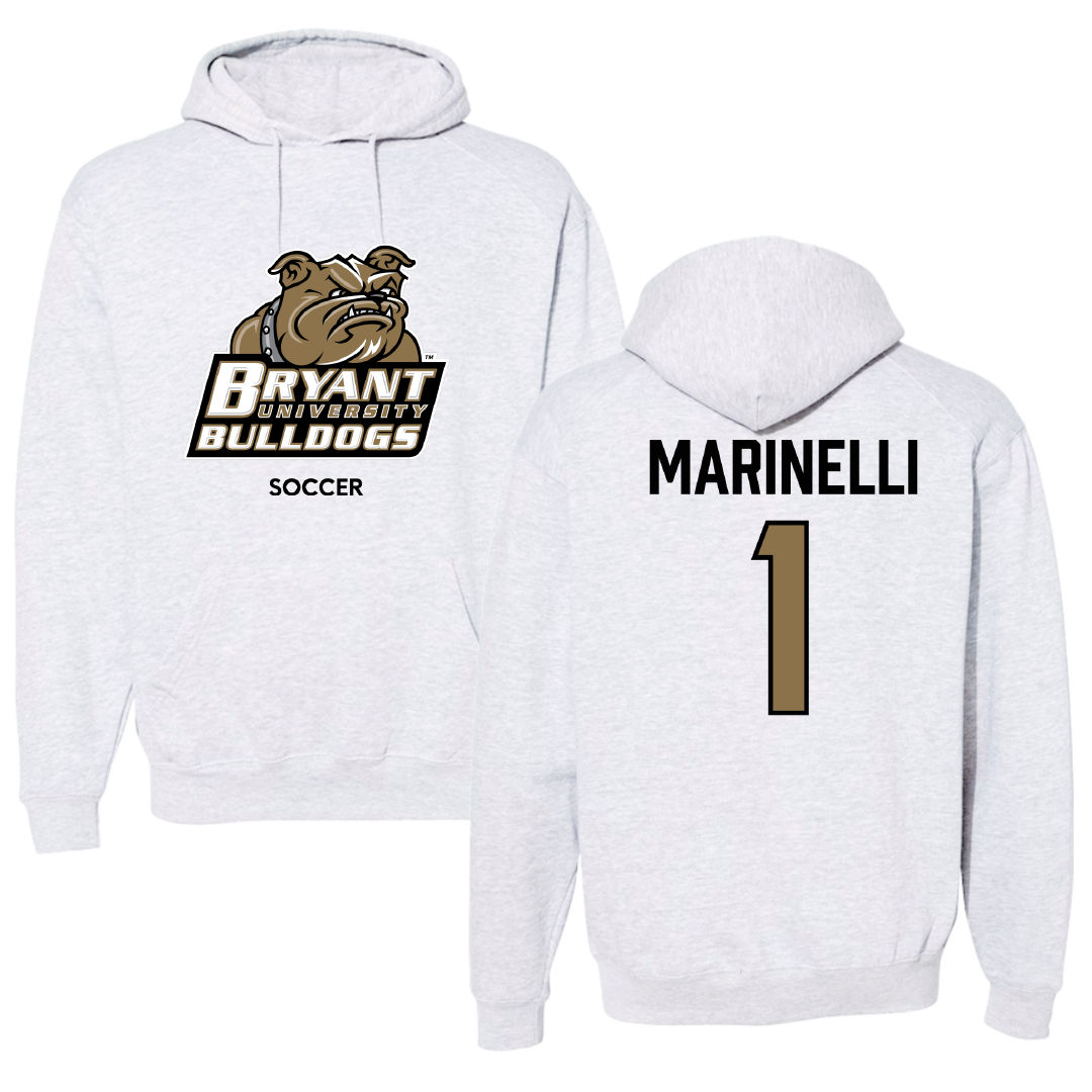 Bryant University Soccer (M) Light Gray Hoodie - #1 Luca Marinelli