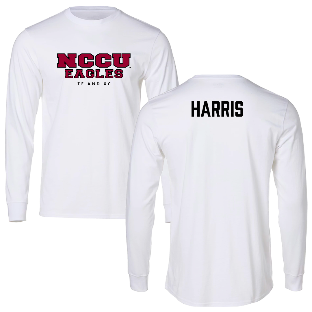 North Carolina Central University TF and XC White Performance Long Sleeve - Jaeda Harris