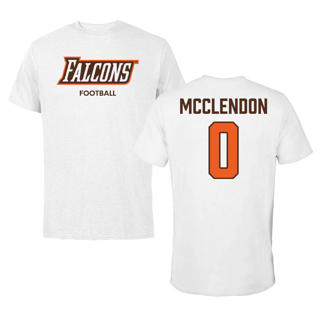 Bowling Green State University Football White Performance Tee - #0 Darius McClendon