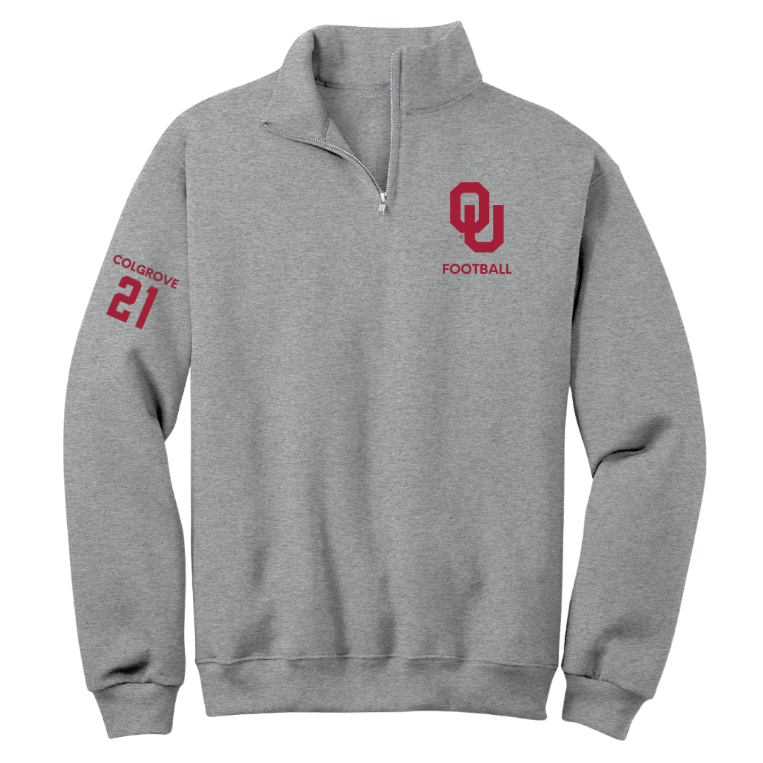 University of Oklahoma Football Sport Gray Quarter-Zip - #21 Braylon Colgrove