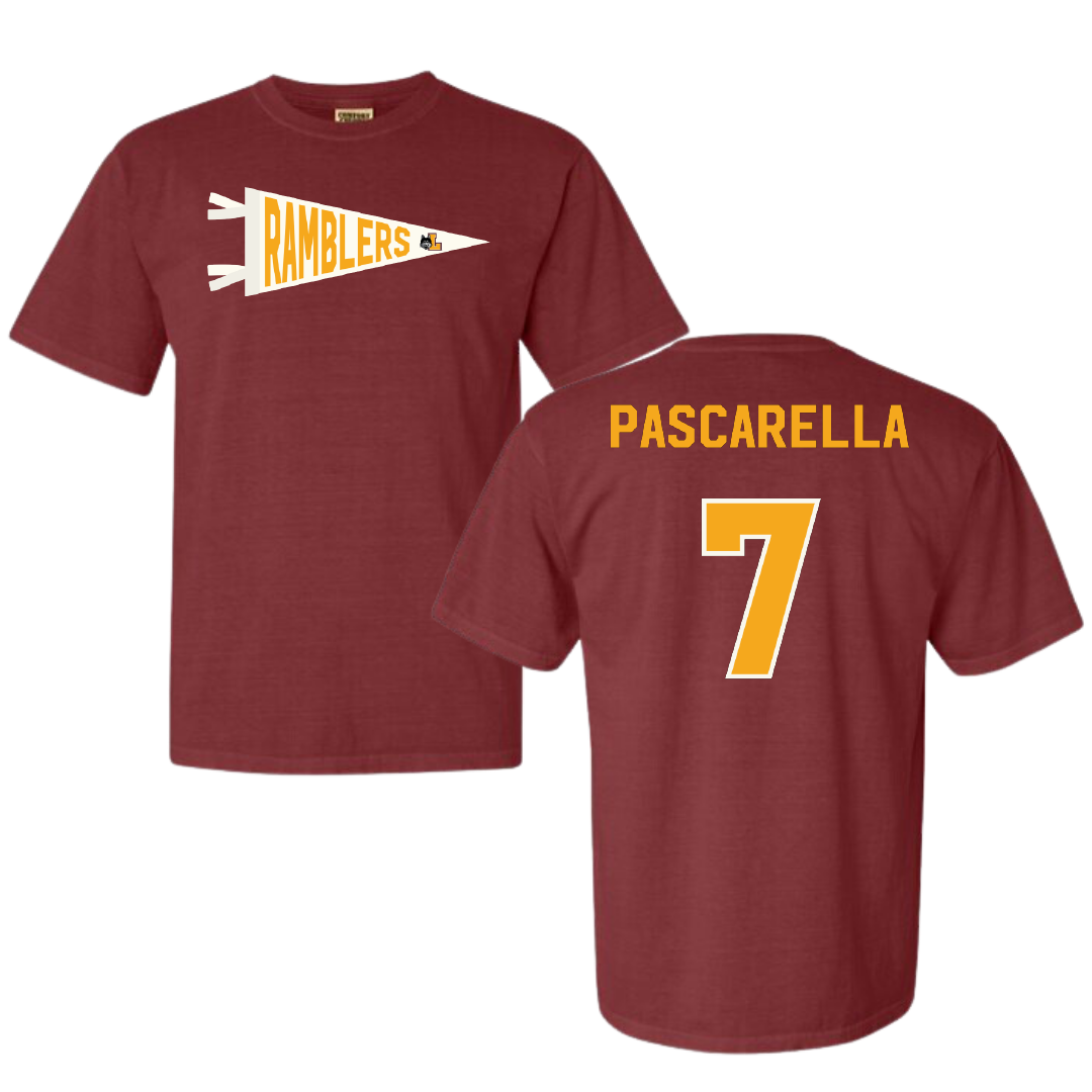 Loyola University-Chicago Soccer Maroon Pennant Comfort Colors Tee - #7 Jordan Pascarella