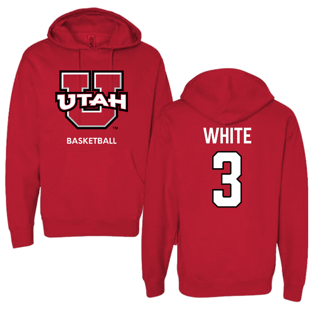 University of Utah Basketball (W) Red Utes Hoodie - #3 Lani White
