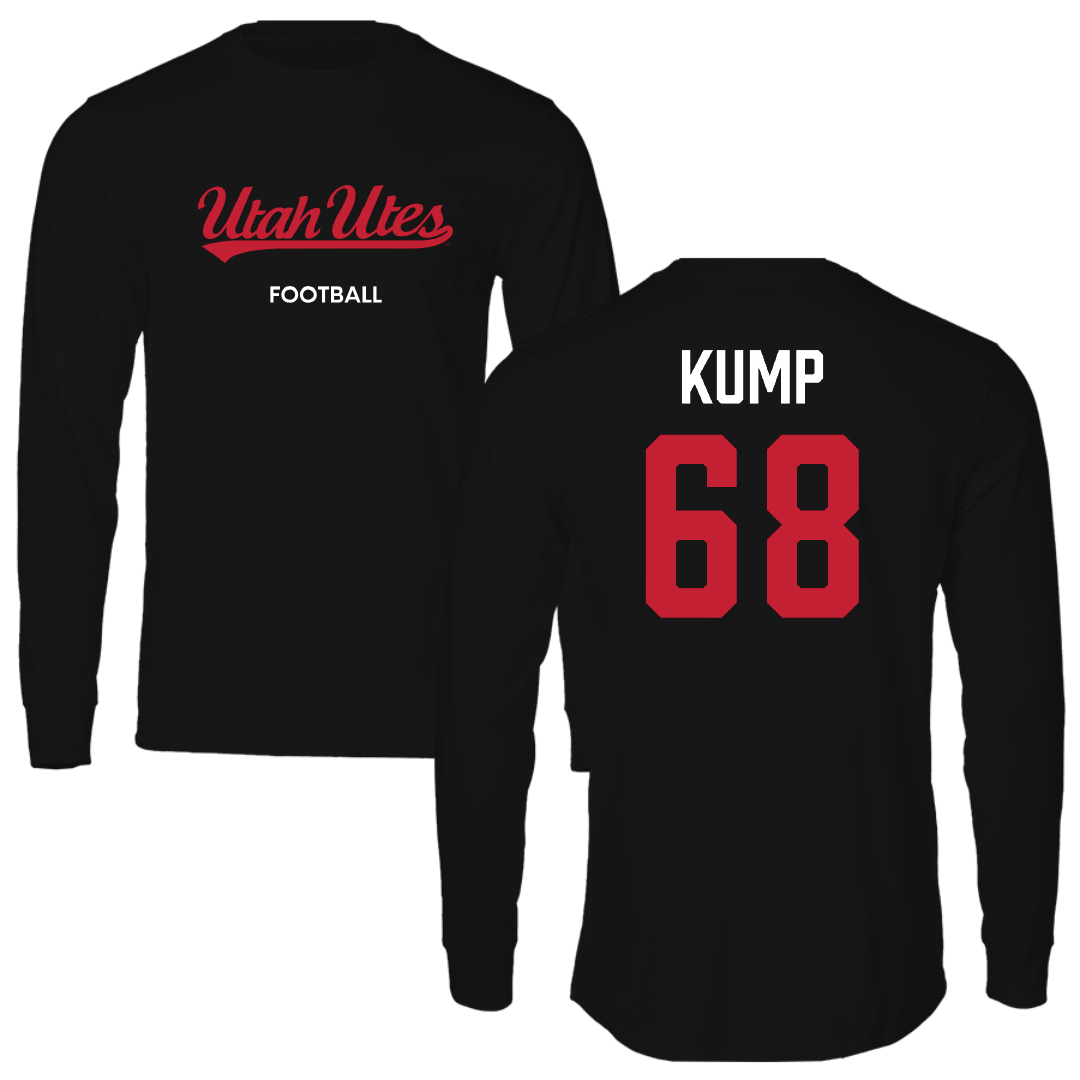 University of Utah Football Black Utes Performance Long Sleeve - #68 Jaren Kump