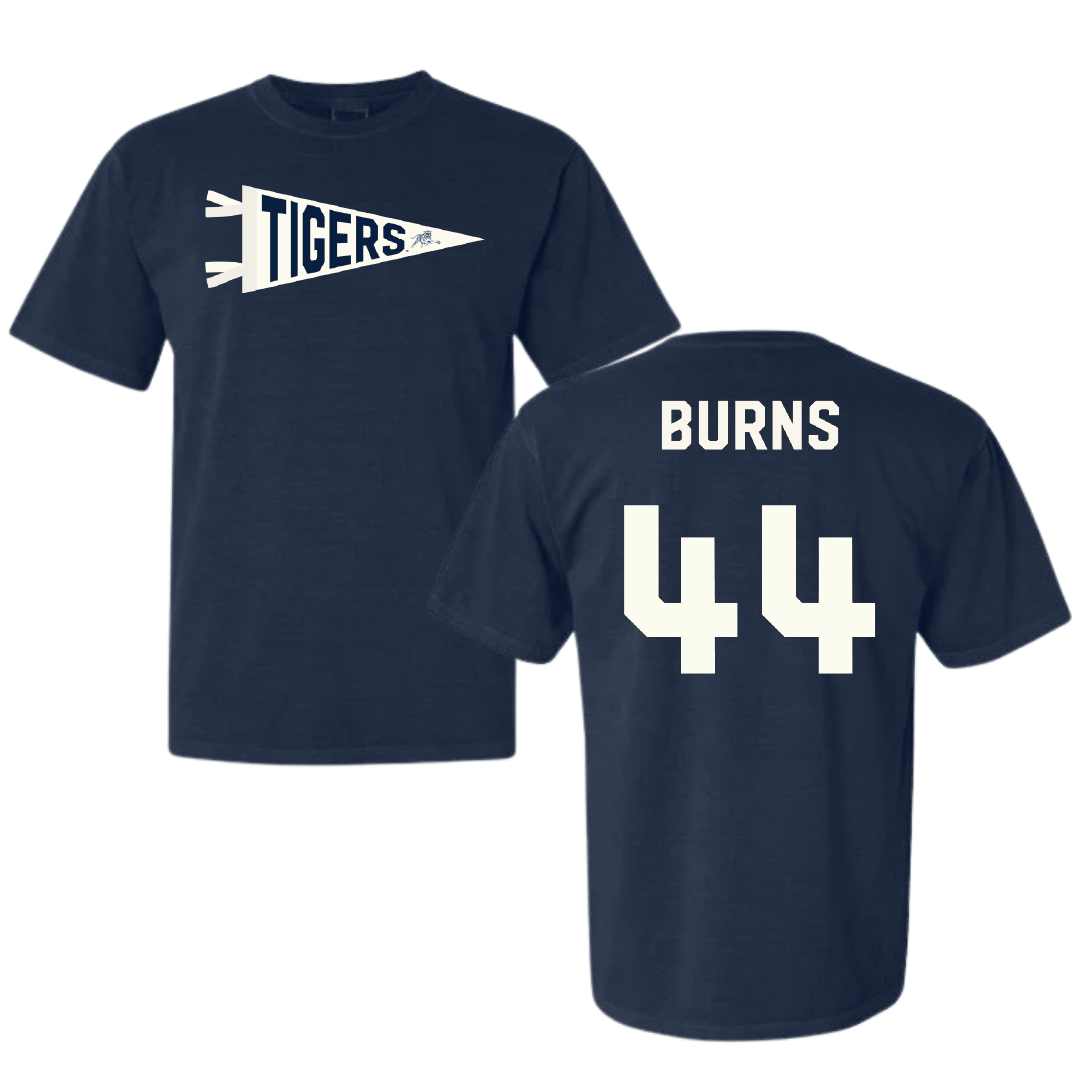 Jackson State University Football Navy Pennant Comfort Colors Tee - #44 Hunter Burns