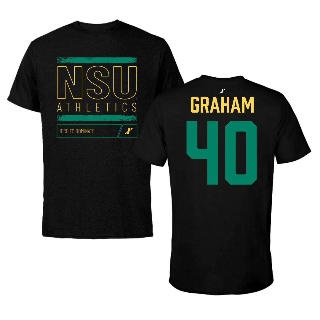 Norfolk State University Football Black Dominate Performance Tee - #40 Xavier Graham