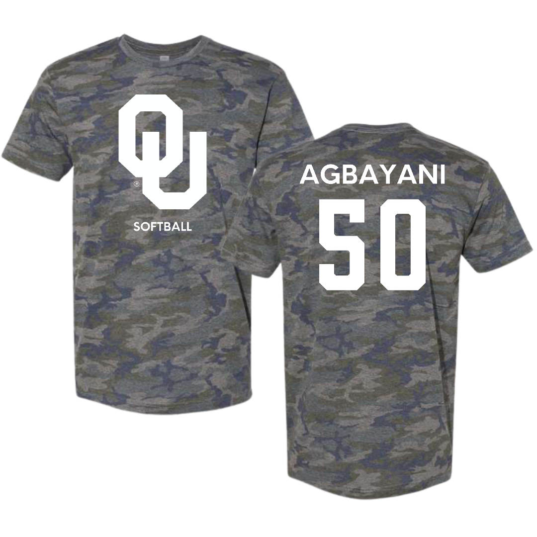 University of Oklahoma Softball Vintage Camo Tee - #50 Ailana Agbayani