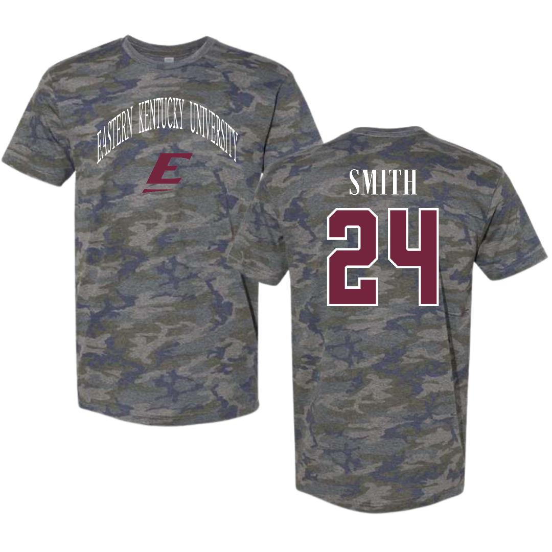 Eastern Kentucky University Football Vintage Camo Tee - #24 Kaden Smith