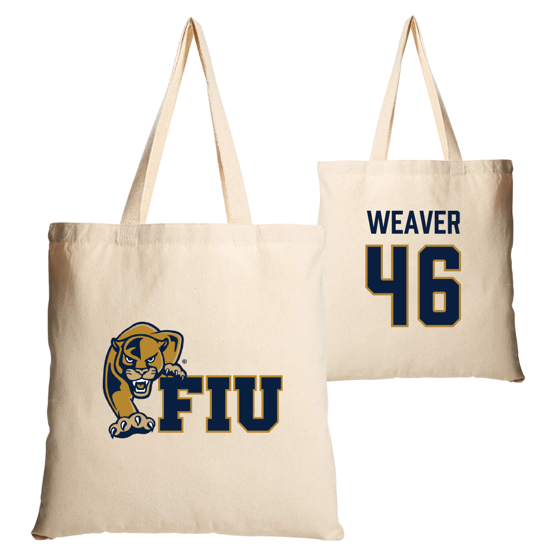 Florida International University Football Tan Canvas Tote Bag - #46 Atavious Weaver