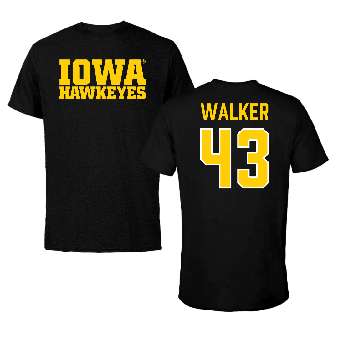 University of Iowa Baseball Black Tee - #43 Bryson Walker