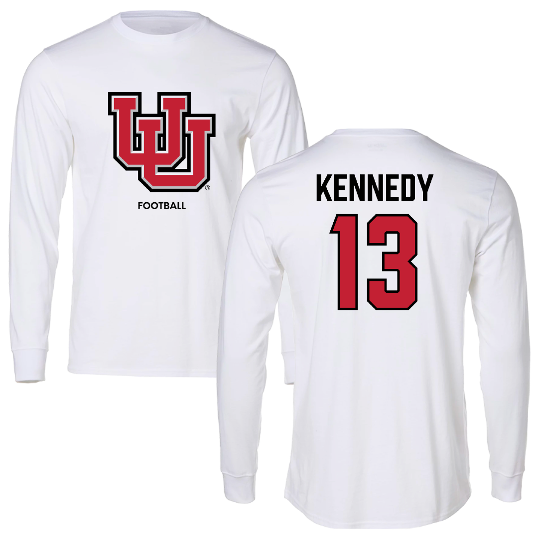 University of Utah Football White Block Long Sleeve - #13 Chase Kennedy