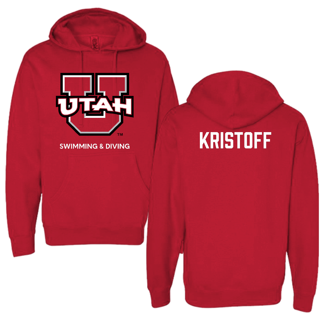 University of Utah Swimming & Diving Red Utes Hoodie - Keaton Kristoff