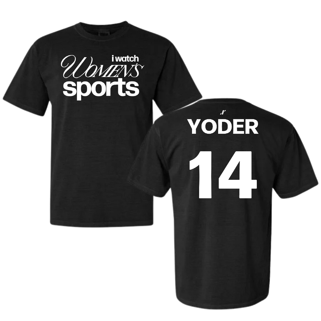 Metropolitan State University of Denver Soccer Black WHM Comfort Colors Tee - #14 Monica Yoder